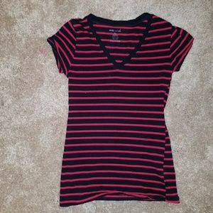 Red and black v neck